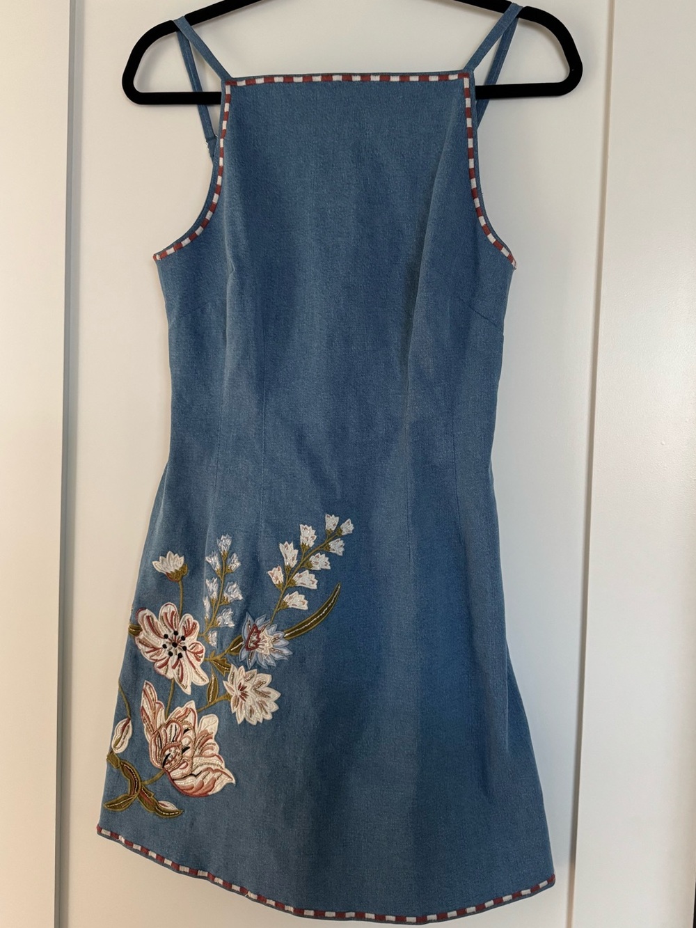 NEW Veronica Beard Chester Floral Embroidered Minidress in Sea Glare - Picture 8 of 13